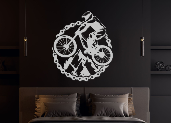 Drevený obraz - horský bicykel