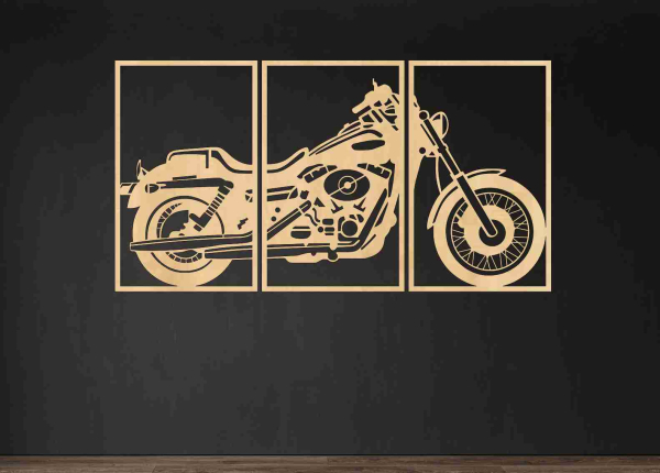 Drevený obraz na stenu - Chopper