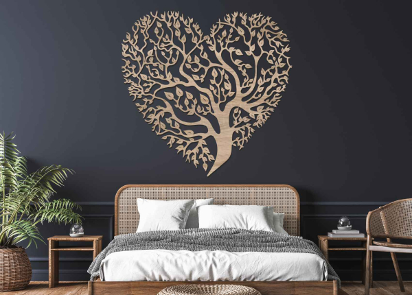Drevený obraz strom lásky - Srdce
