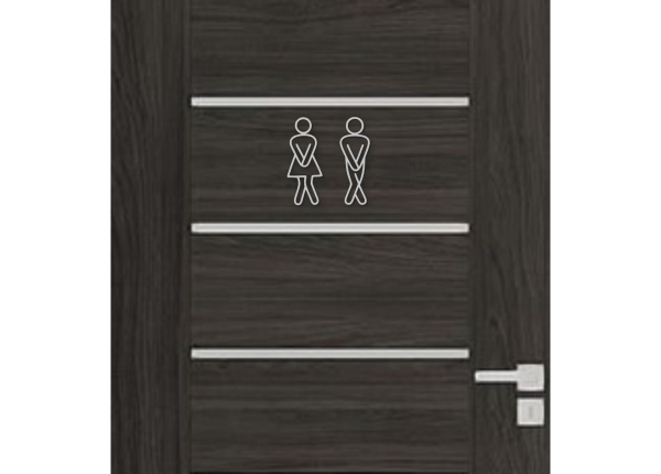 Drevená tabuľka na WC - žena a muž