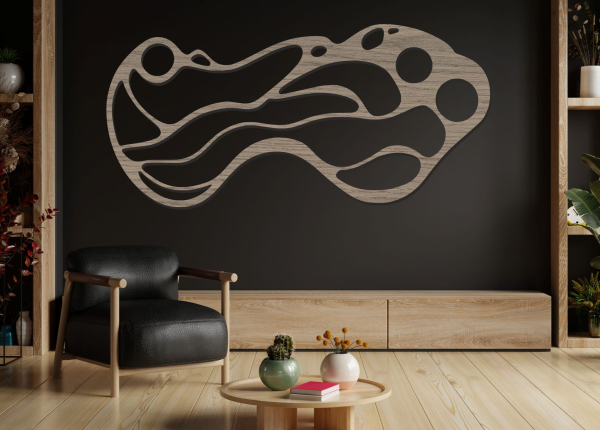 Drevený obraz na stenu – Moderná abstrakcia organických tvarov