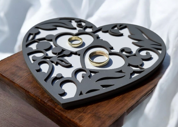 Drevené srdce na obrúčky