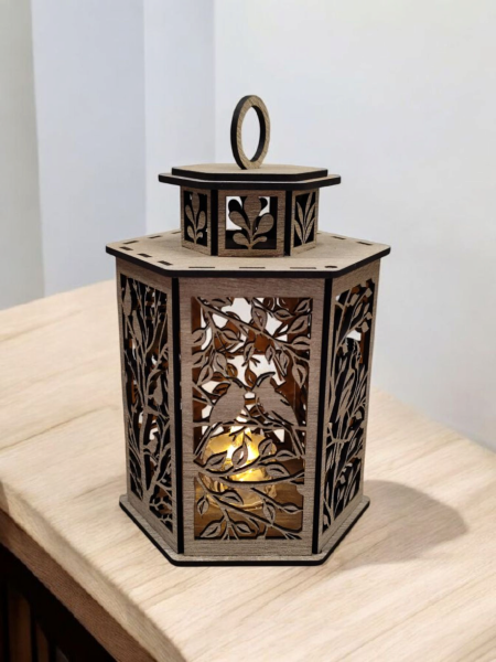 Drevená lucerna - Vtáky na konári