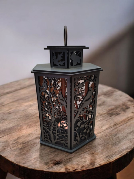 Drevená lucerna - Vtáčiky