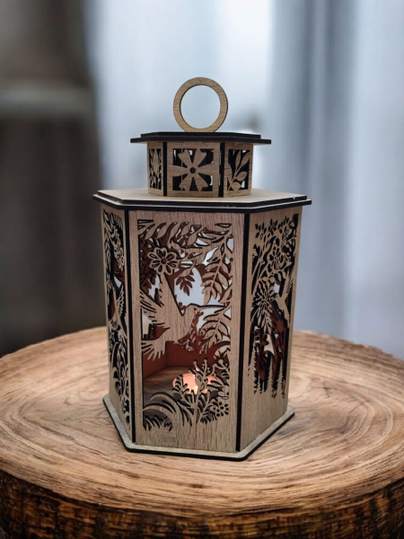 Drevená lucerna - Vták