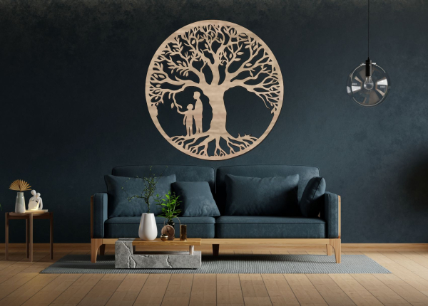 Drevený strom života - Rodinný motív
