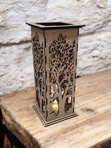 Vysoký drevený svietnik - Koruna stromu